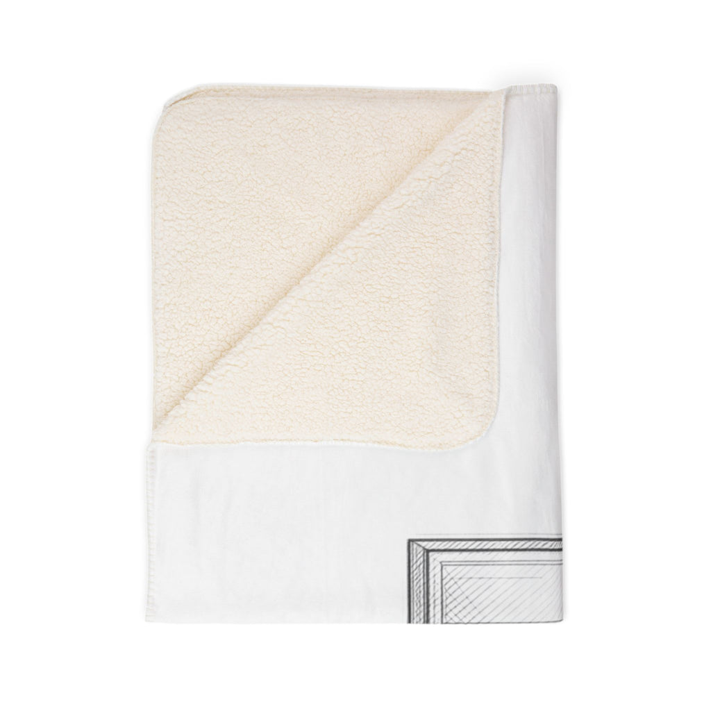 Floral Cross Fleece Sherpa Blanket | Christian Faith, White Roses