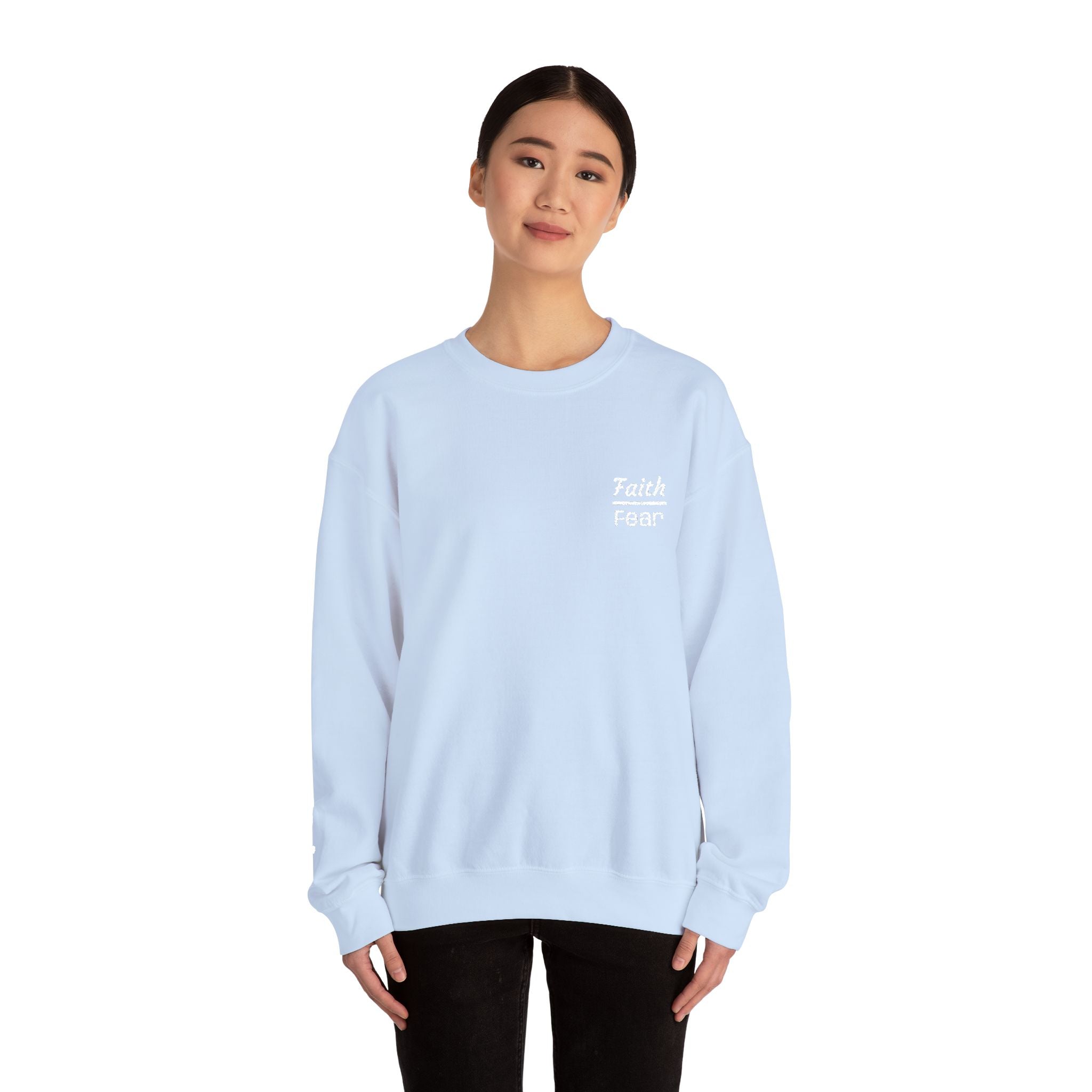 Faith Over Fear sweatshirt | small chest script logo