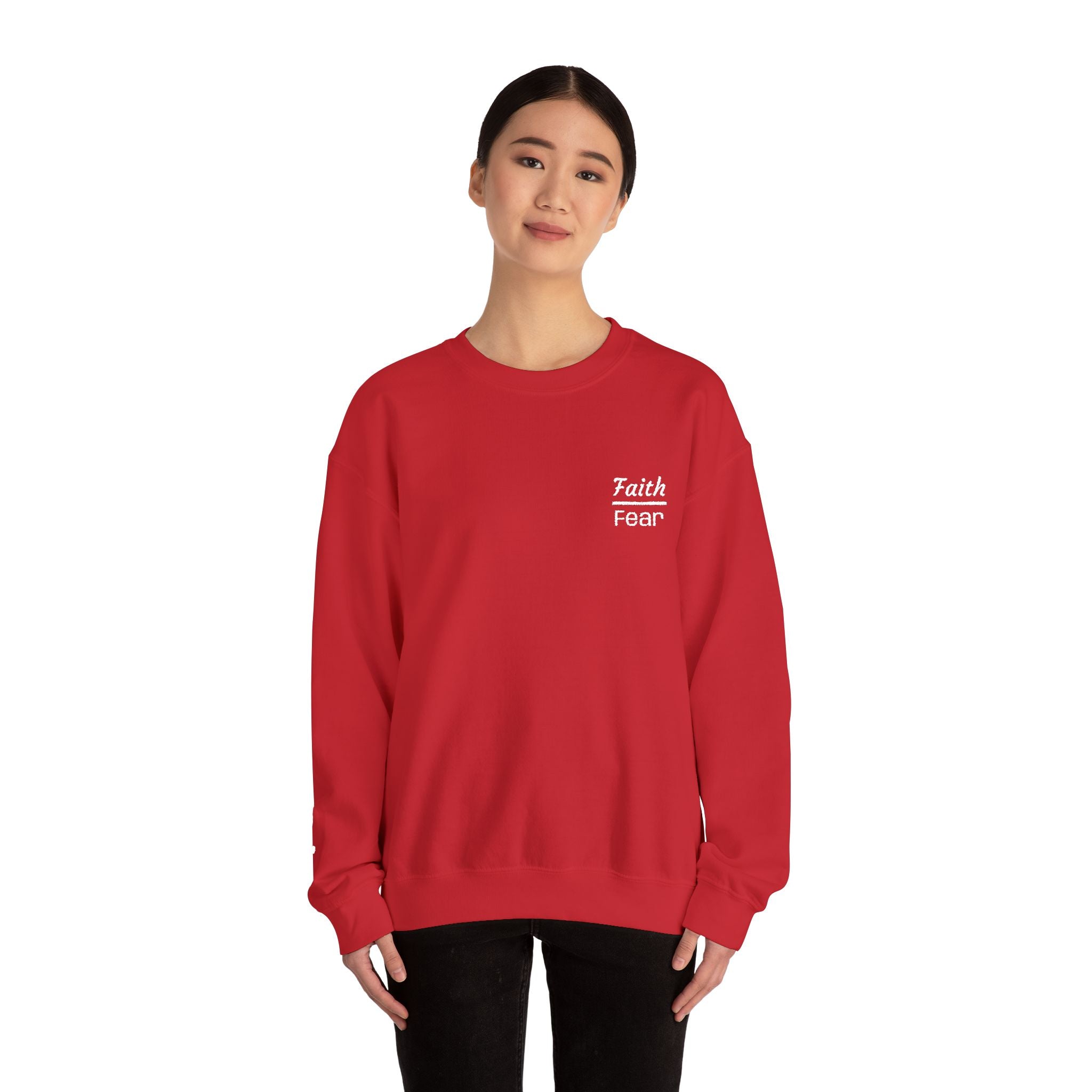 Faith Over Fear sweatshirt | small chest script logo