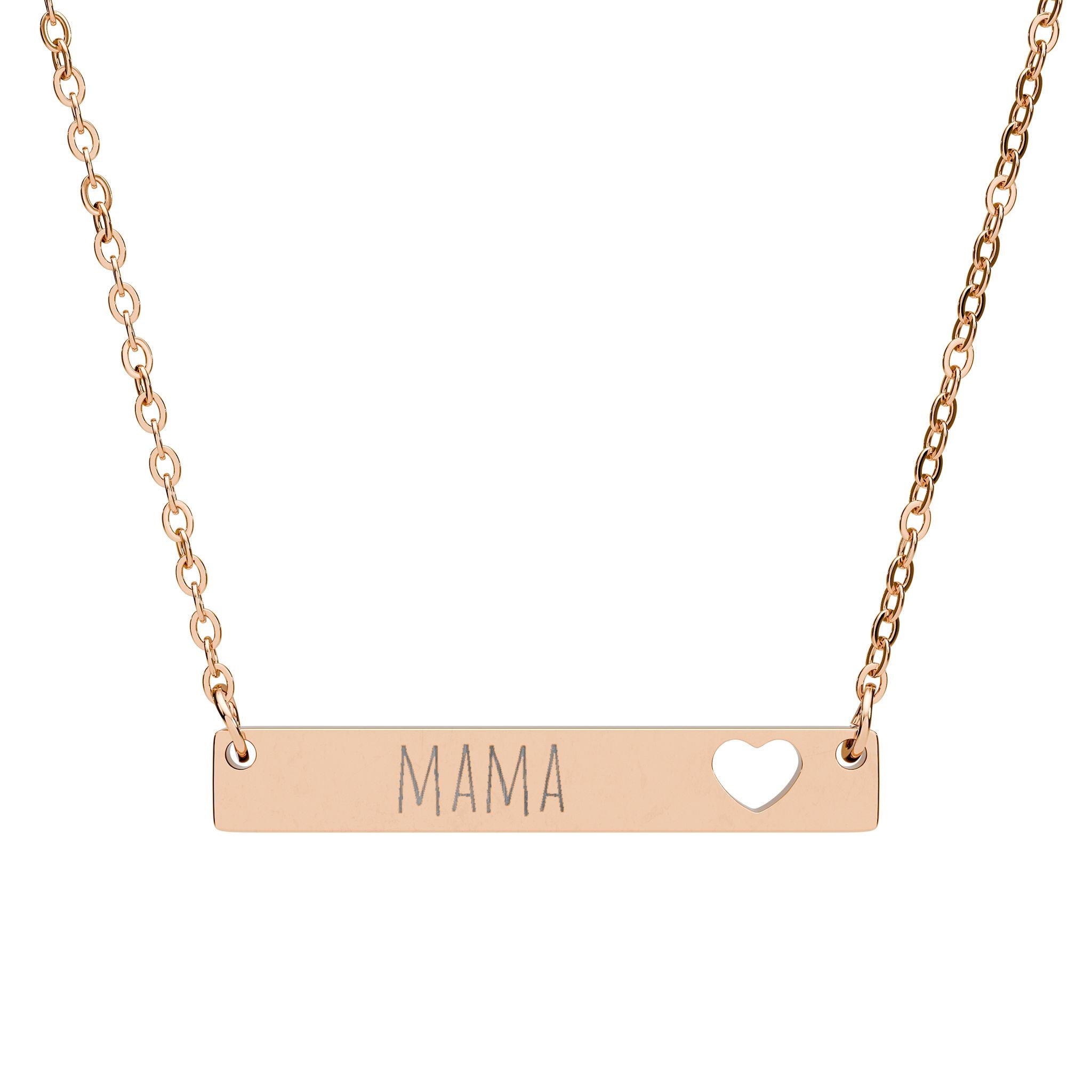 Cutout Heart Bar Necklace, Engraved Name Bar Necklace | Personalized Bar Necklace