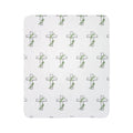 Floral Cross Sherpa Blanket — Soft Fleece Throw for Faith & Comfort