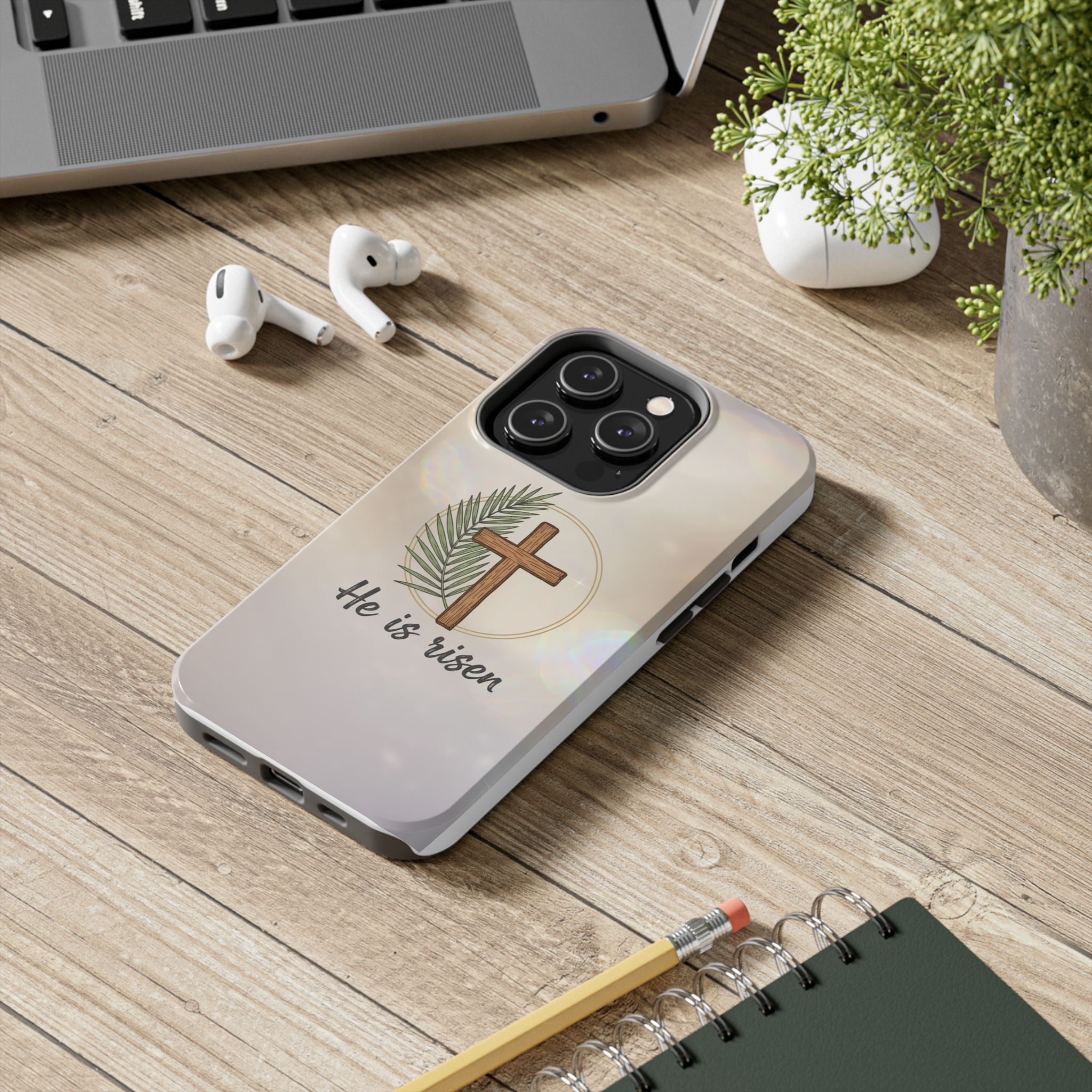 He Is Risen Cross Phone Case — Christian Easter Tough Phone Case