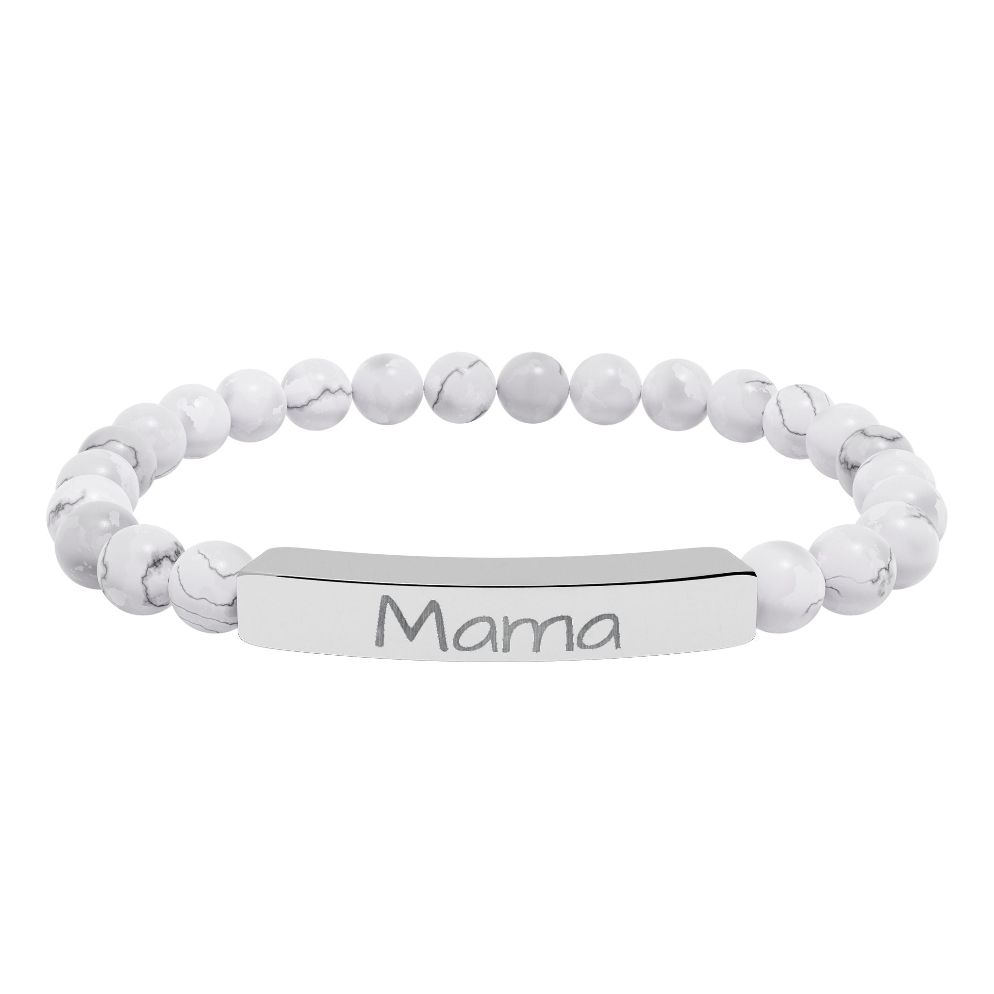 Engraved stone stretch bracelet | Personalize your own