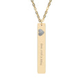 Engraved Heart Vertical Bar Necklace | Personalized Bar Necklace