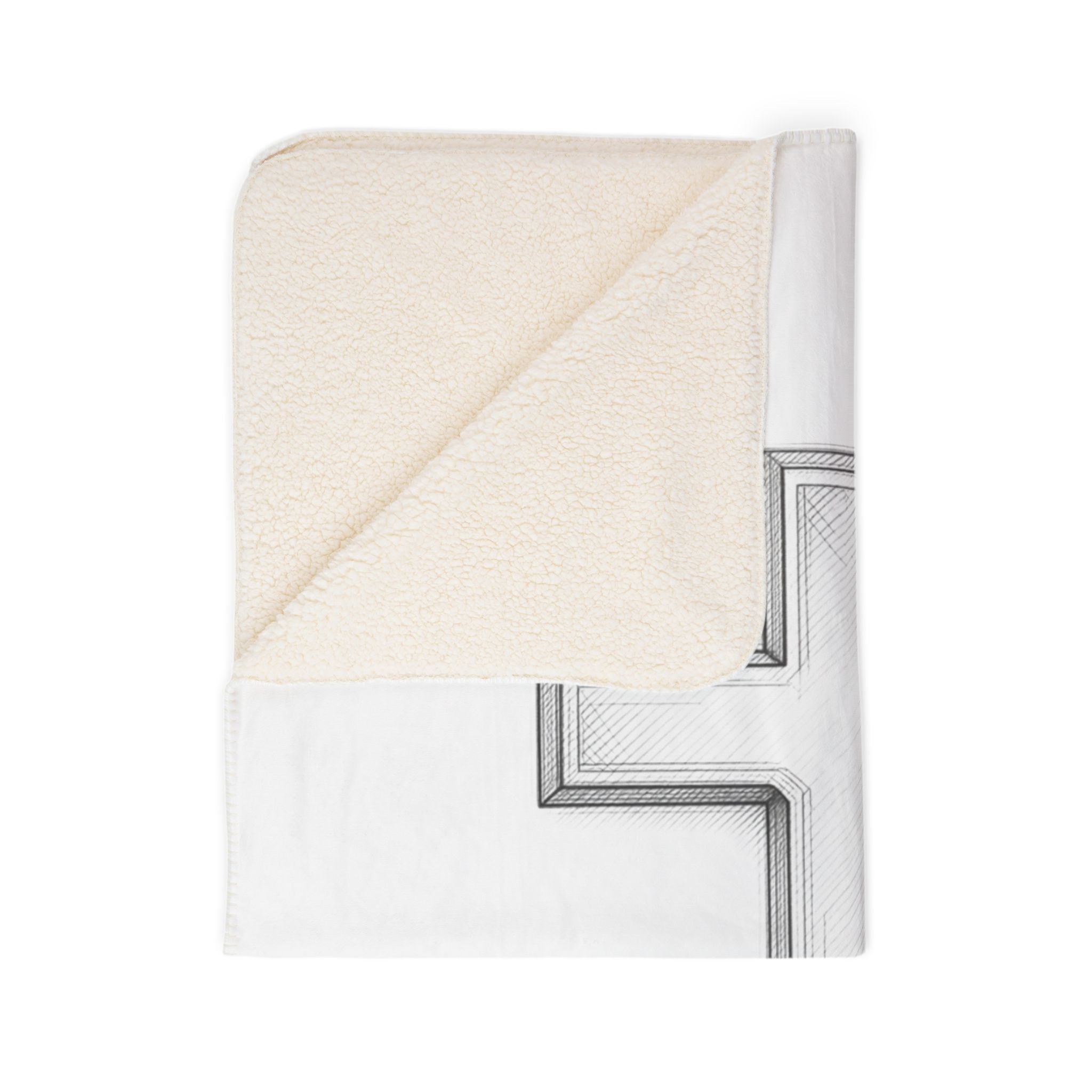 Floral Cross Fleece Sherpa Blanket | Christian Faith, White Roses