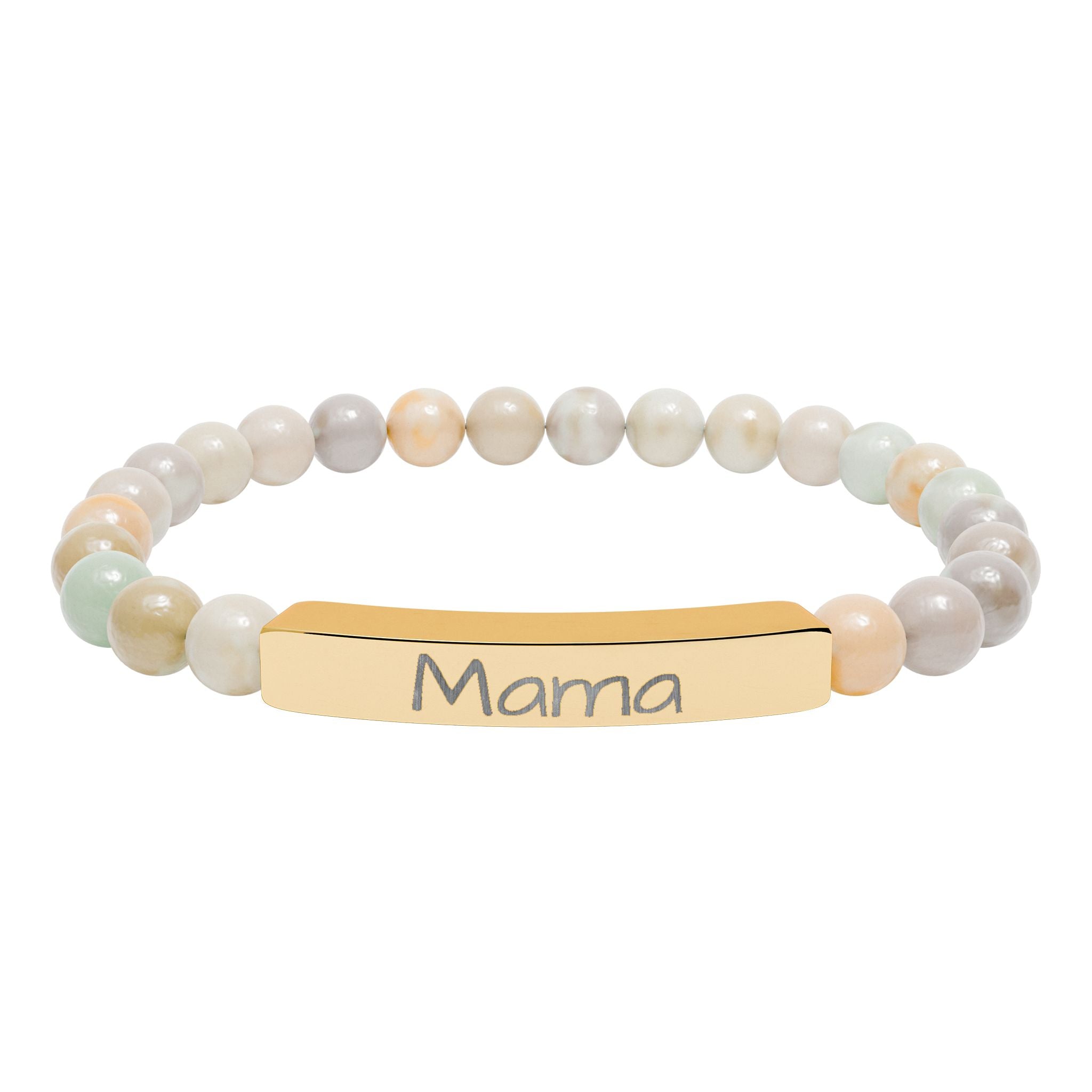 Engraved stone stretch bracelet | Personalize your own