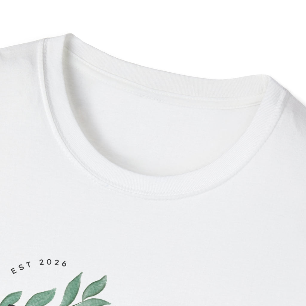 Mothered By Purpose T-Shirt | Botanical Script Mom Tee