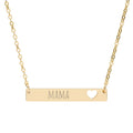 Cutout Heart Bar Necklace, Engraved Name Bar Necklace | Personalized Bar Necklace