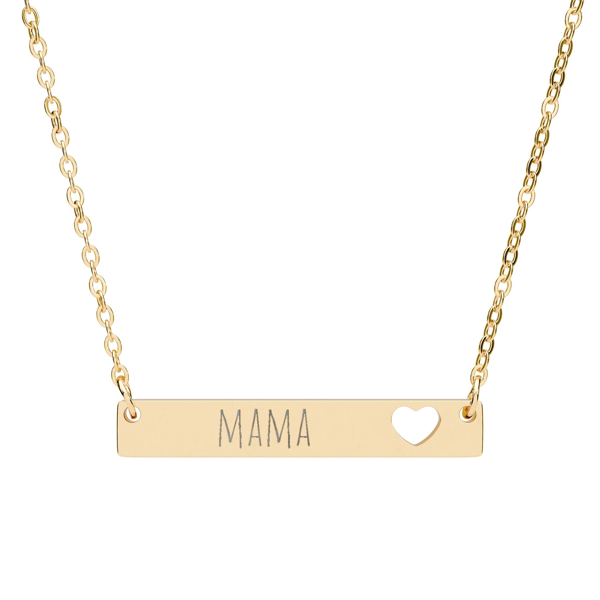Cutout Heart Bar Necklace, Engraved Name Bar Necklace | Personalized Bar Necklace