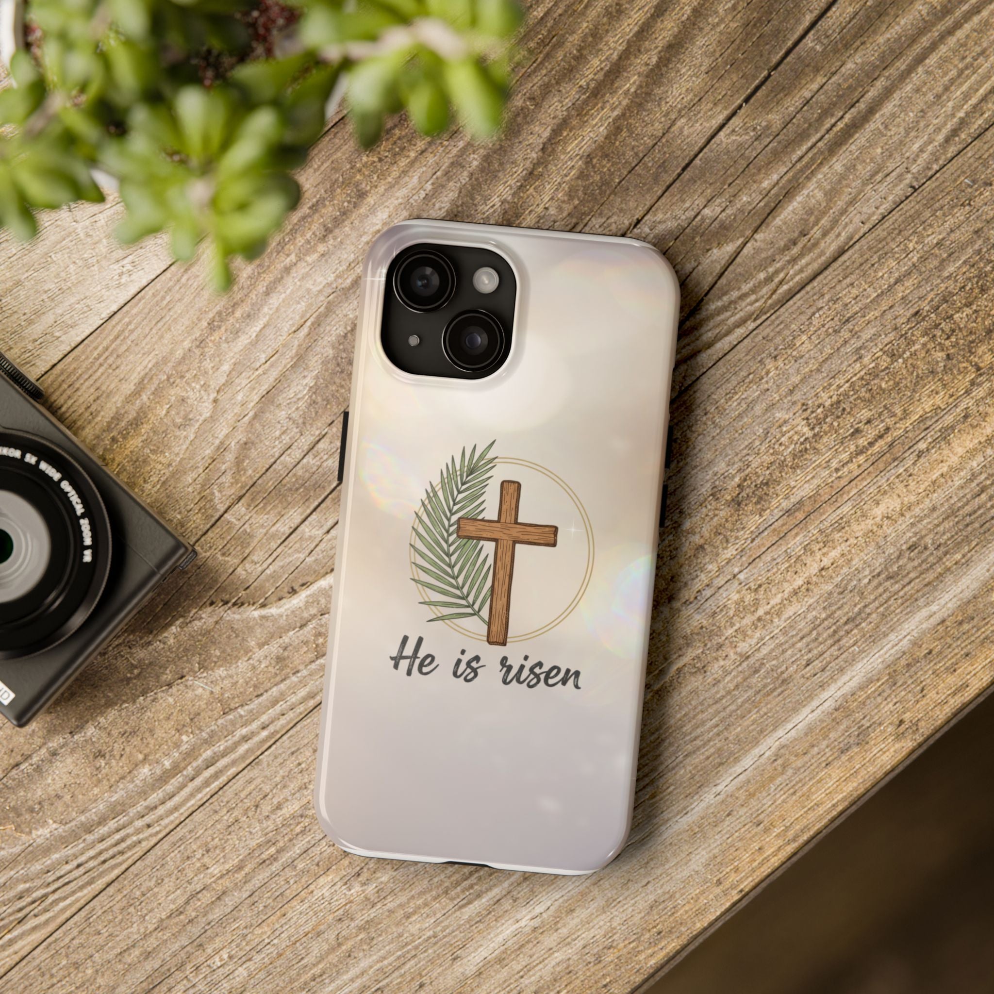 He Is Risen Cross Phone Case — Christian Easter Tough Phone Case