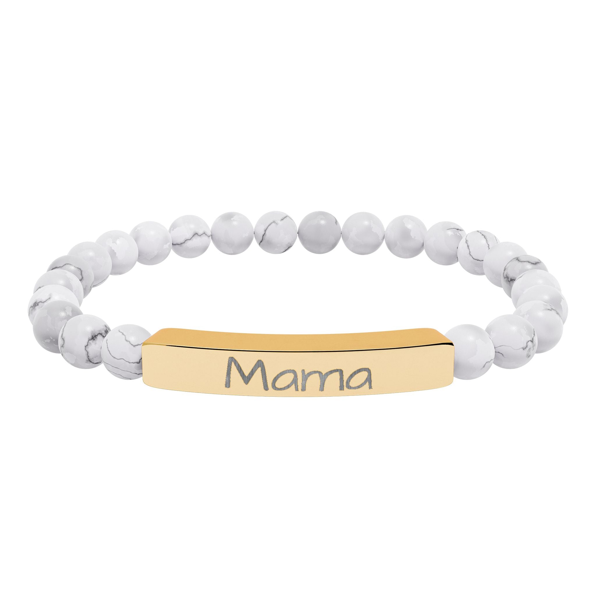Engraved stone stretch bracelet | Personalize your own