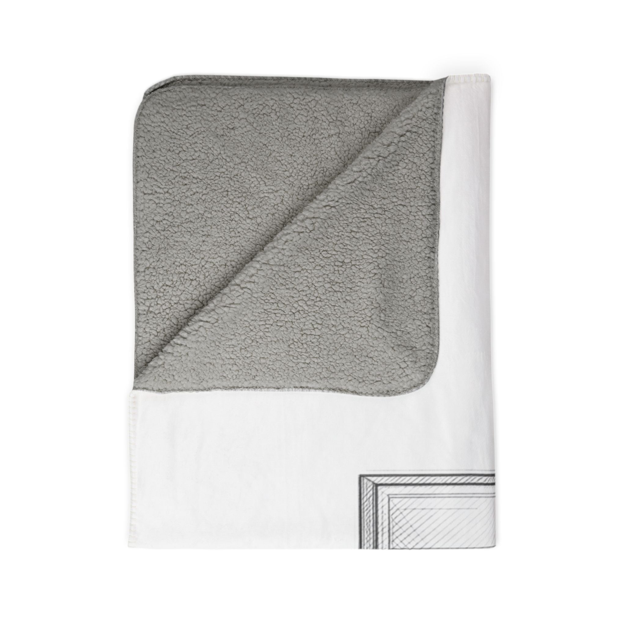 Floral Cross Fleece Sherpa Blanket | Christian Faith, White Roses