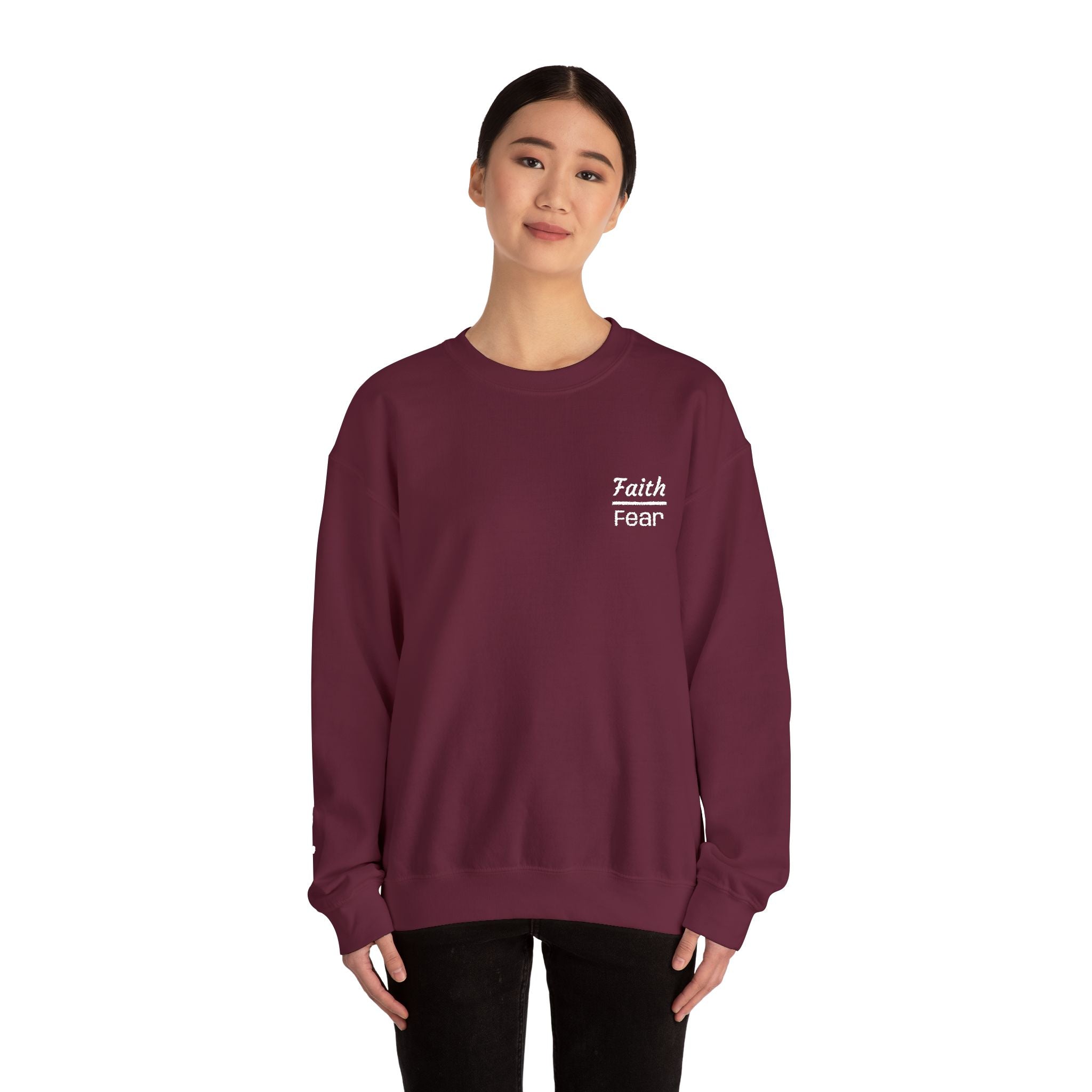 Faith Over Fear sweatshirt | small chest script logo