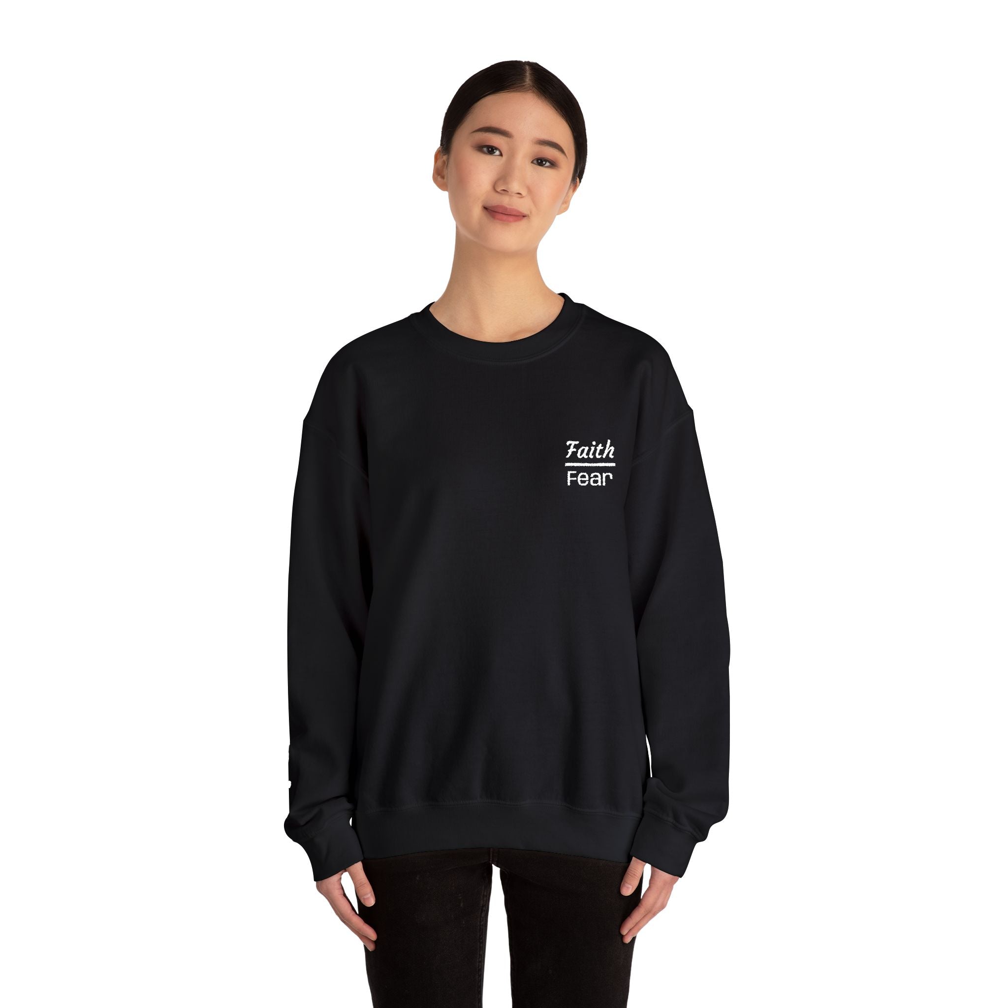 Faith Over Fear sweatshirt | small chest script logo
