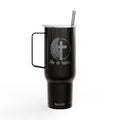 40oz Engraved Insulated Tumbler with Lid — He Is Risen Easter Cross Design