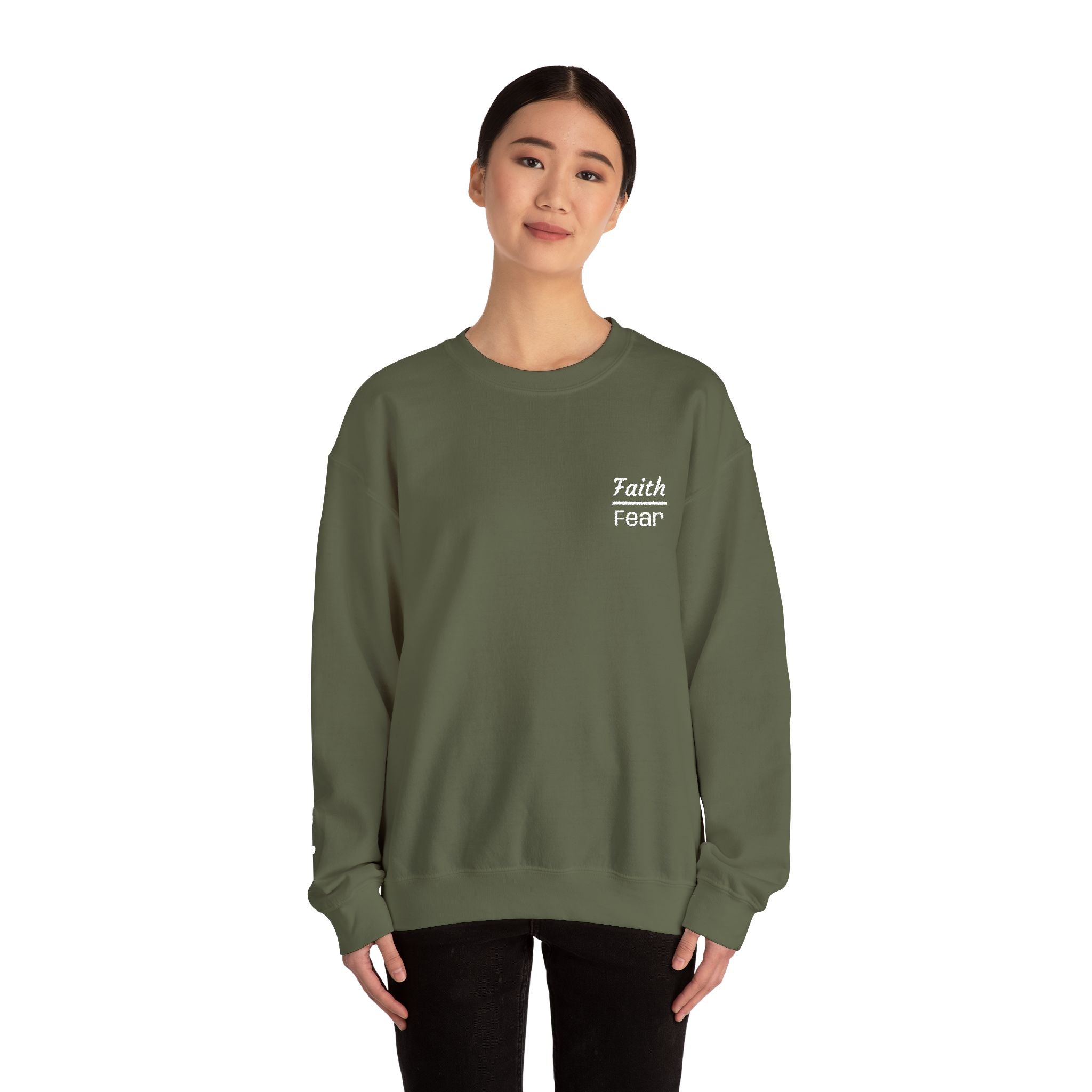 Faith Over Fear sweatshirt | small chest script logo