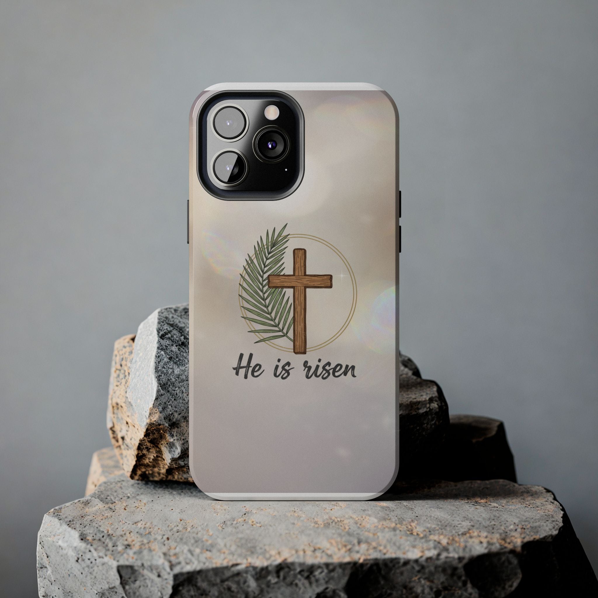 He Is Risen Cross Phone Case — Christian Easter Tough Phone Case
