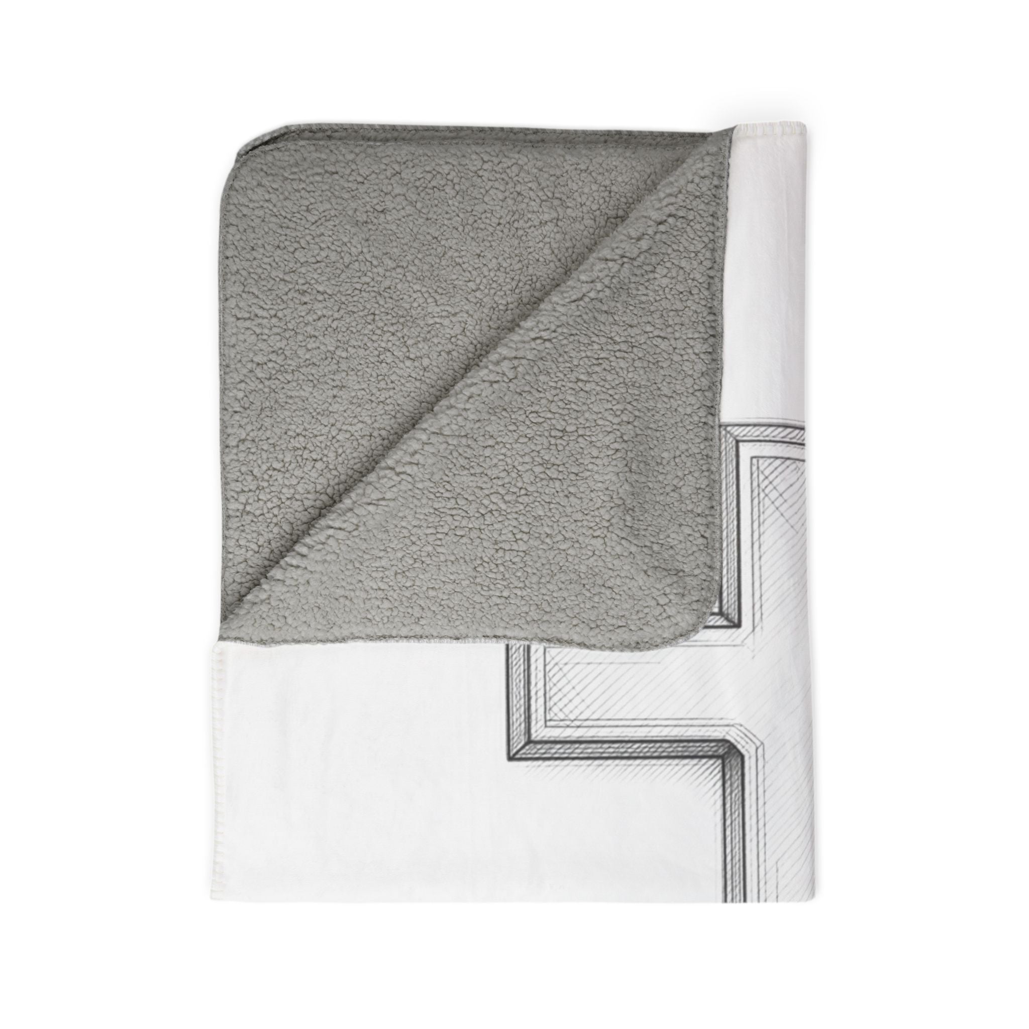 Floral Cross Fleece Sherpa Blanket | Christian Faith, White Roses