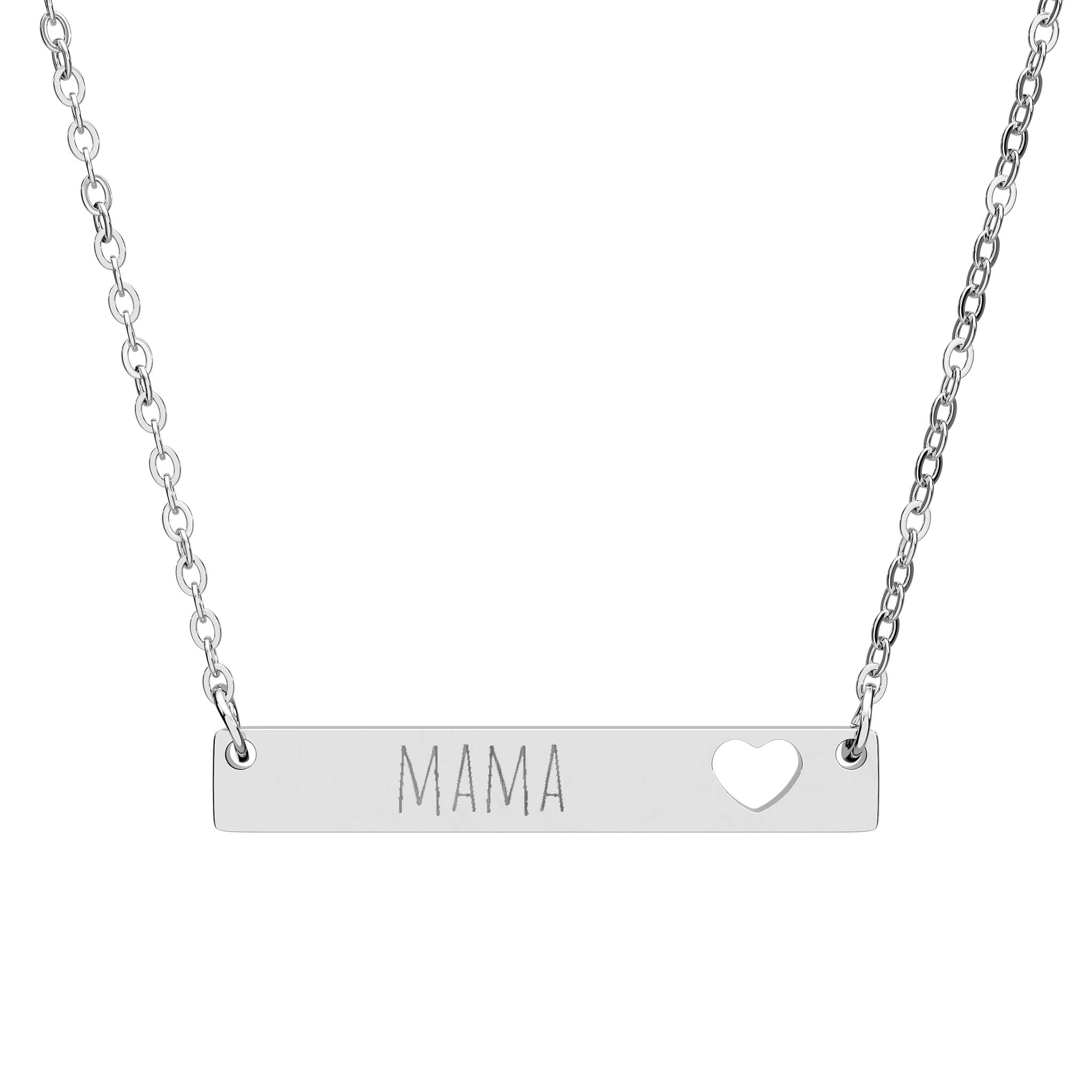Cutout Heart Bar Necklace, Engraved Name Bar Necklace | Personalized Bar Necklace