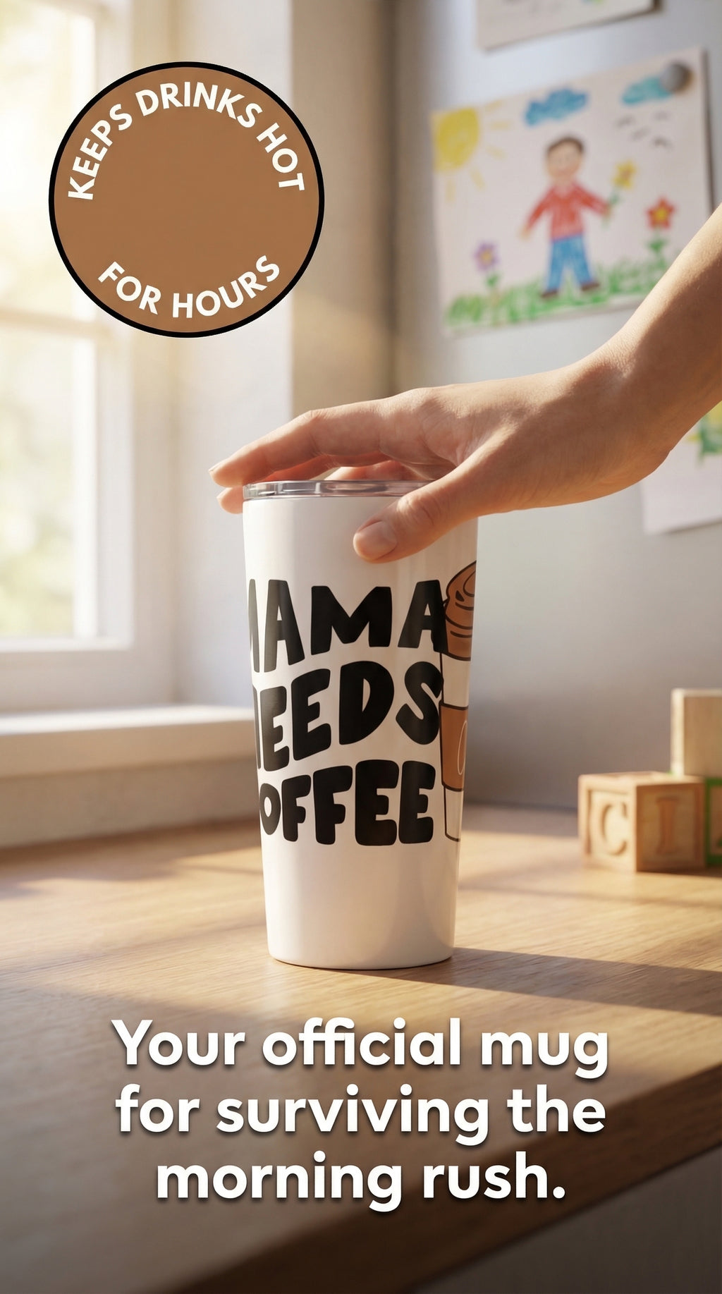 Mama Needs Coffee Tumbler 20oz | Funny Mom Coffee Quote