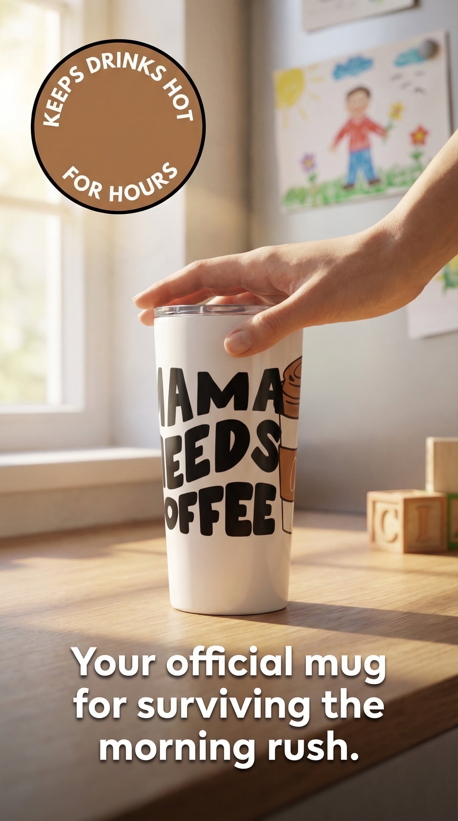 Mama Needs Coffee Tumbler 20oz | Funny Mom Coffee Quote
